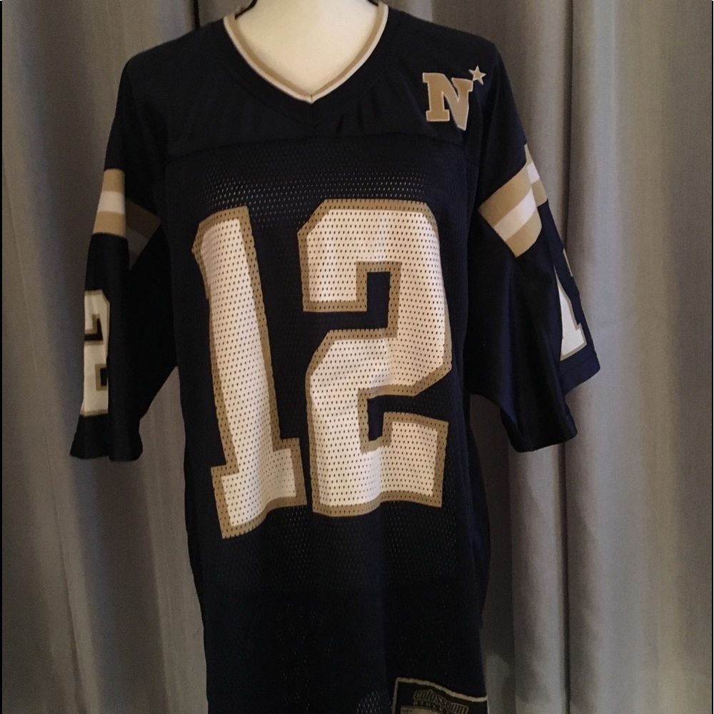 Navy fan gear jersey.